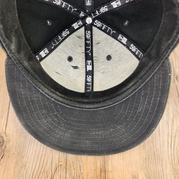 VTG Pittsburgh Pirates New Era 59fifty Fitted 7 1/8 Hat Cap Black Made in USA - Picture 8 of 10